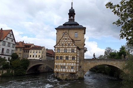 A régi városháza (Altes Rathaus) Bamberg egyik jelképe